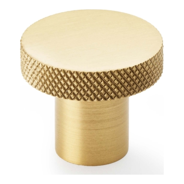 AW802-30-SB • 30mm • Satin Brass • Alexander & Wilks Hanover Knurled Circular Cupboard Knob